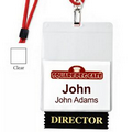 Translucent Vinyl Name Tag Pouch w/ Center Slot (Blank)